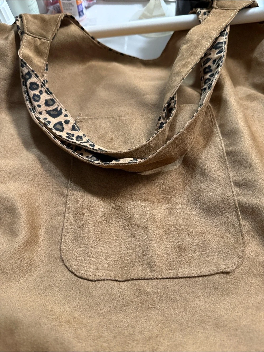 🍂🍁NEW🍁🍁Classic Women’s Suede Tote Bag in Tan or Animal print.   Reversible